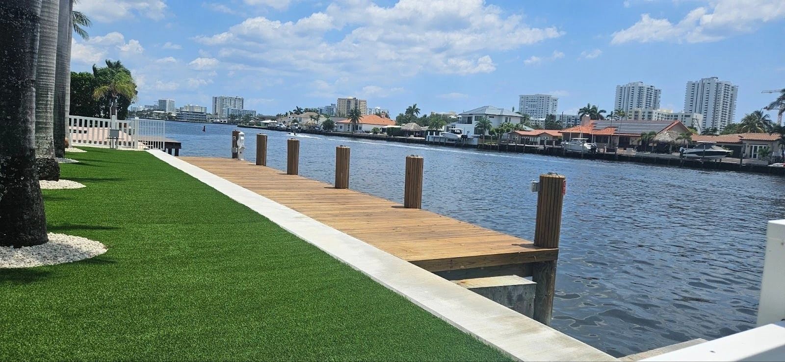 Residential dock on the water
