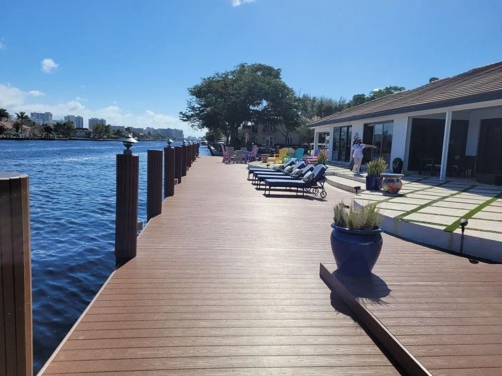 Dock and deck construction on the waterfront