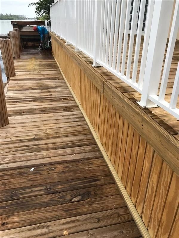 Wood dock construction project