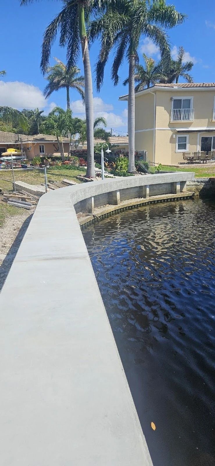 Seawall repair work on a South Florida property