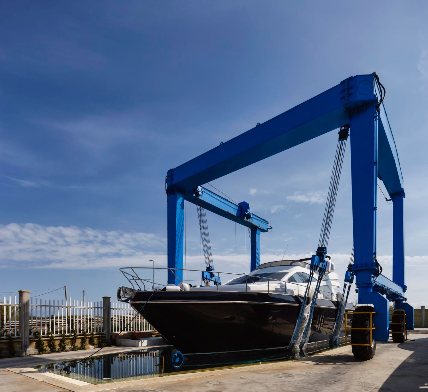 South Florida Dock & Seawall boat lift installed beside a private dock